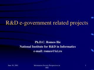 R&amp;D e-government related projects