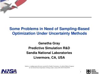 Some Problems in Need of Sampling-Based Optimization Under Uncertainty Methods