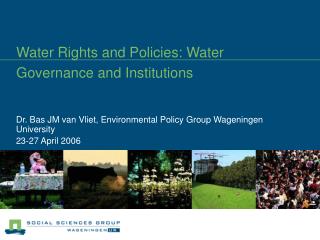 Water Rights and Policies: Water Governance and Institutions