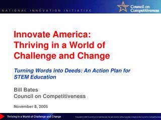 Innovate America: Thriving in a World of Challenge and Change