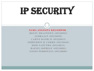 IP SECURITY