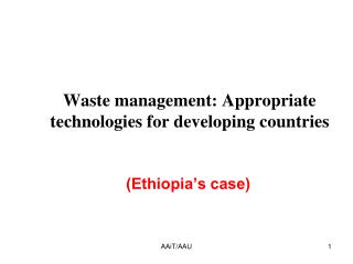 Waste management: Appropriate technologies for developing countries