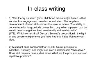 In-class writing