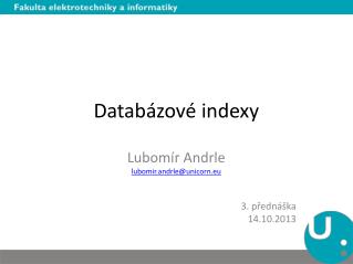 Databázové indexy