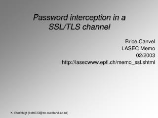 Password interception in a SSL/TLS channel