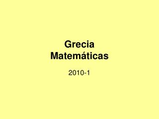 Grecia Matemáticas