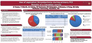 Use of aspiration t hrombectomy during primary PCI Results of a Canadian survey