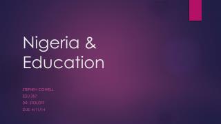 Nigeria &amp; Education