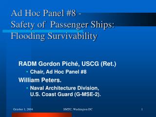 Ad Hoc Panel #8 - Safety of Passenger Ships: Flooding Survivability