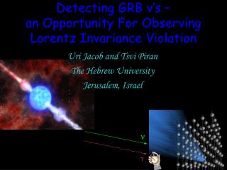 Detecting GRB ν ’s – an Opportunity For Observing Lorentz Invariance Violation