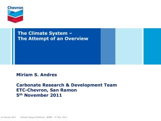 The Climate System – The Attempt of an Overview