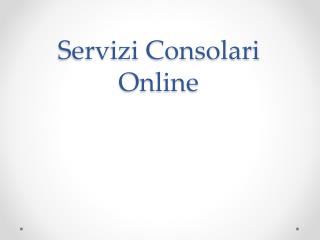 Servizi Consolari Online