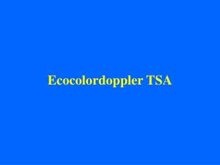 Ecocolordoppler TSA