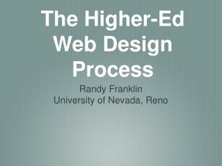 The Higher-Ed Web Design Process