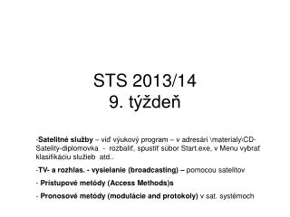STS 2013/14 9 . týždeň