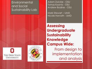 Assessing Undergraduate Sustainability Knowledge Campus Wide :
