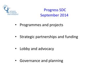 Progress SDC September 2014