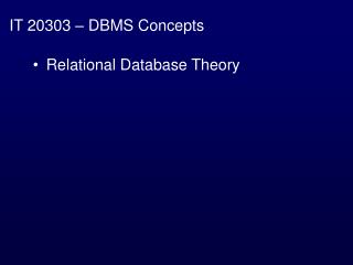 IT 20303 – DBMS Concepts