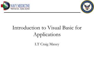 Introduction to Visual Basic for Applications
