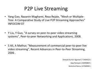 P2P Live Streaming