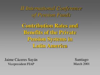 II International Conference of Pension Funds