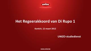 Het Regeerakkoord van Di Rupo 1 Kontich, 12 maart 2012