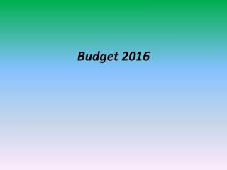 Budget 2016