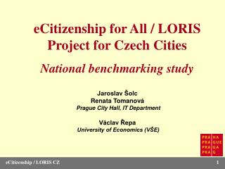 eCitizenship for All / LORIS Project for Czech Cities National benchmarking study