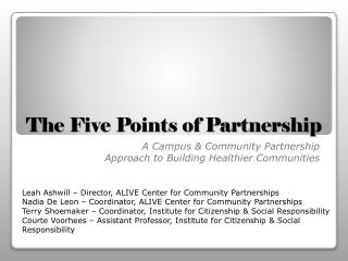 The Five Points of Partnership