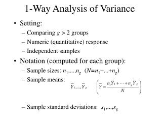 1-Way Analysis of Variance