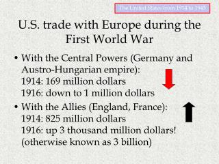 U.S. trade with Europe during the First World War