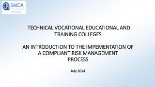 Risk Management in the TVET Sector