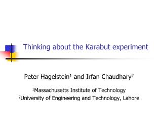 Thinking about the Karabut experiment