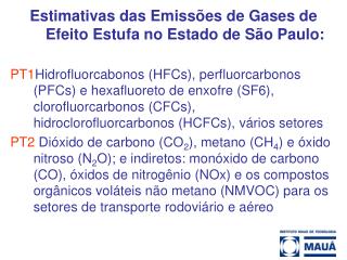 Estimativas das Emissões de Gases de Efeito Estufa no Estado de São Paulo: