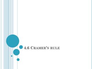 4.6 Cramer’s rule