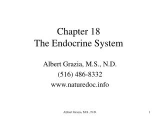 Chapter 18 The Endocrine System