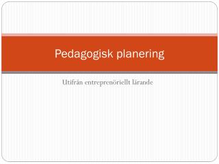 Pedagogisk planering