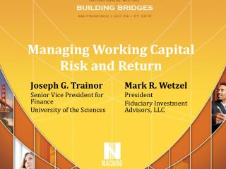Managing Working Capital Risk and Return