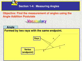 Section 1-4: Measuring Angles