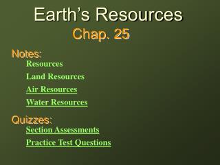 Earth’s Resources