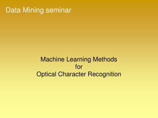 Data Mining seminar
