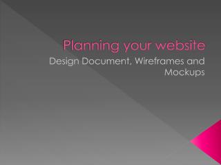 Planning your website