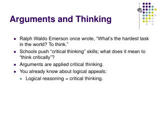 Arguments and Thinking