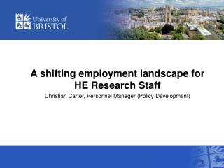 A shifting employment landscape for HE Research Staff