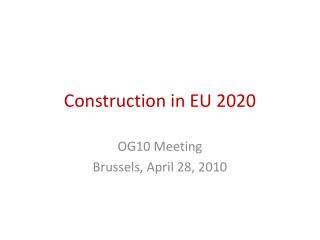 Construction in EU 2020
