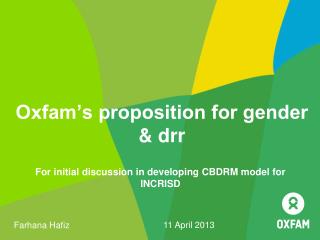 Oxfam’s proposition for gender &amp; drr