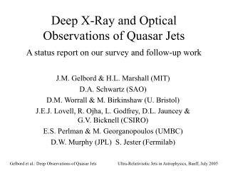 Deep X-Ray and Optical Observations of Quasar Jets