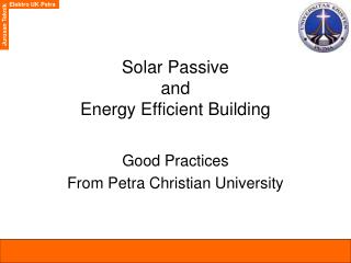 Solar Passive and Energy Efficient Building