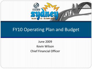 FY10 Operating Plan and Budget