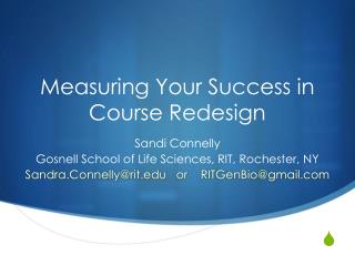 Measuring Your Success in Course Redesign